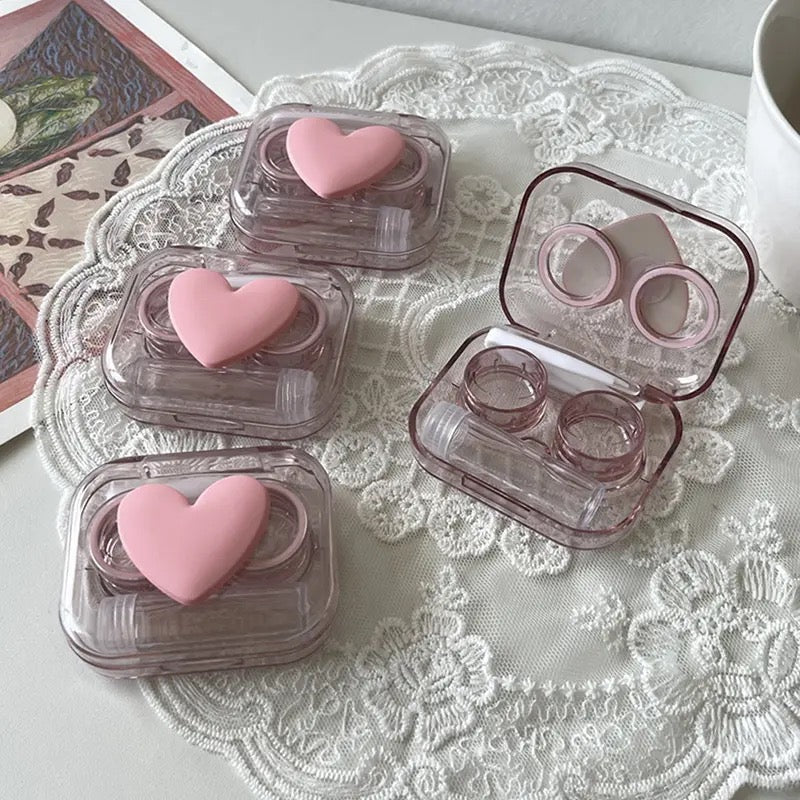 Transparent Pink Contact Lens Box