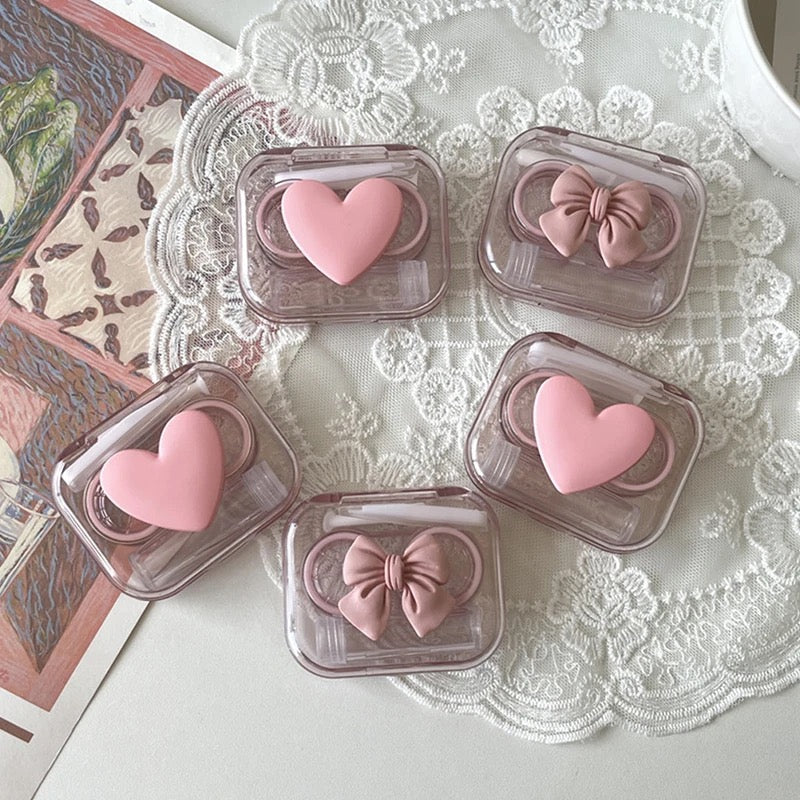 Transparent Pink Contact Lens Box