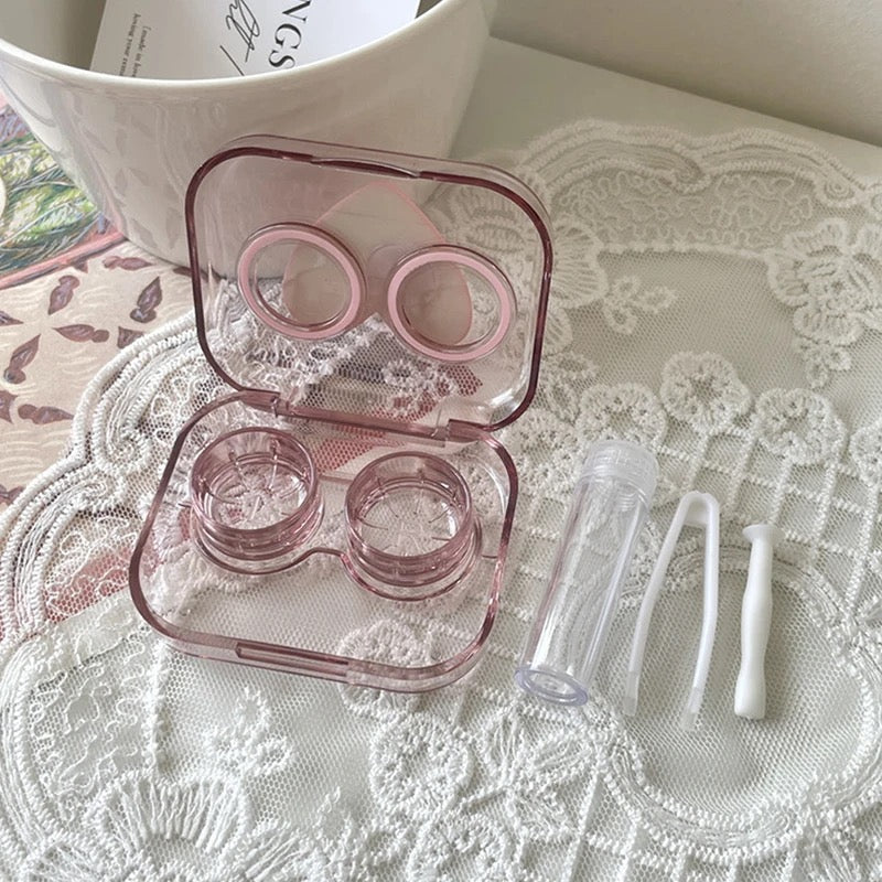 Transparent Pink Contact Lens Box